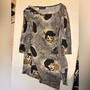 Bali Black and Gray Graphic Shirt Dress